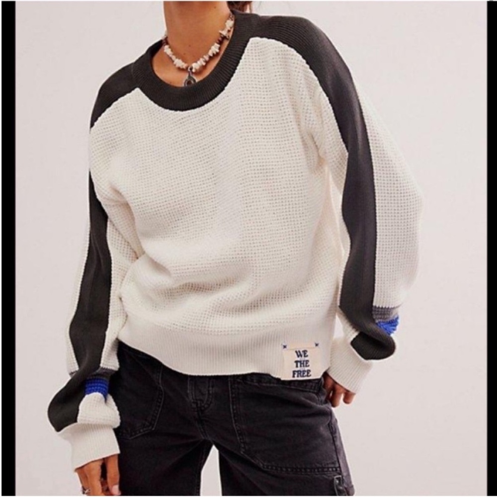 FREE PEOPLE We the Free Speed Racer Pullover Sweater Relaxed Knit NWOT Size M - Picture 5 of 7